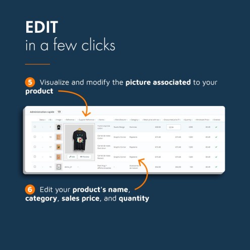 PrestaShop Quick Product Administration module