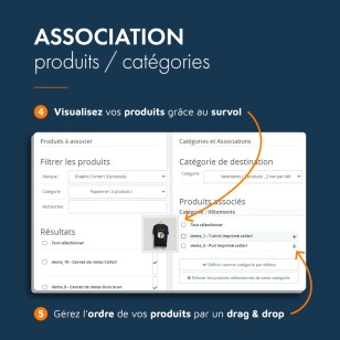 Gestion en masse des catégories PrestaShop, module d'association