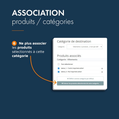 Gestion en masse des catégories PrestaShop, module d'association