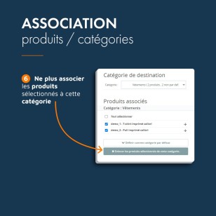 Gestion en masse des catégories PrestaShop, module d'association
