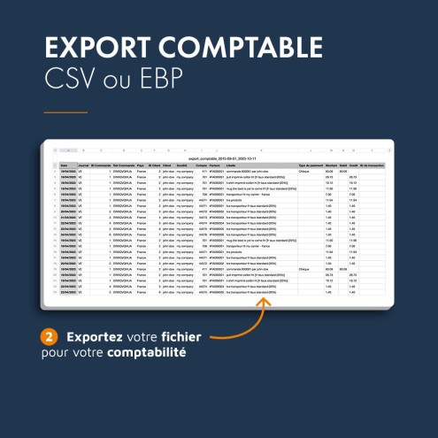PrestaShop comptabilité, module d'export comptable CSV et EBP