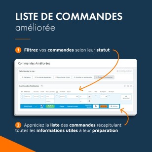 Liste de commandes PrestaShop, module pour une interface améliorée
