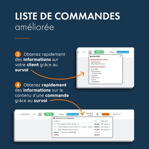 Liste de commandes PrestaShop, module pour une interface améliorée