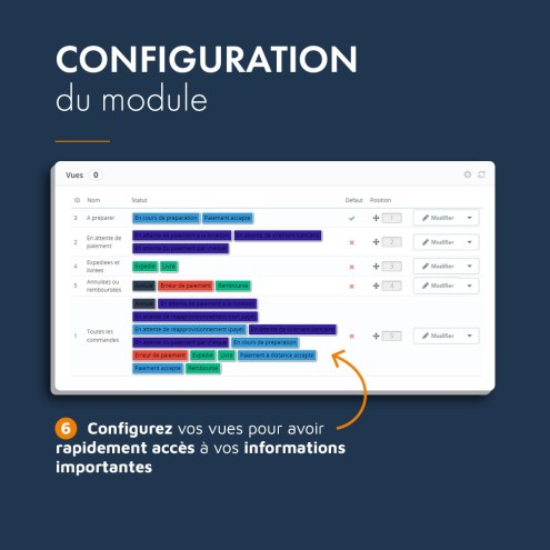 Liste de commandes PrestaShop, module pour une interface améliorée