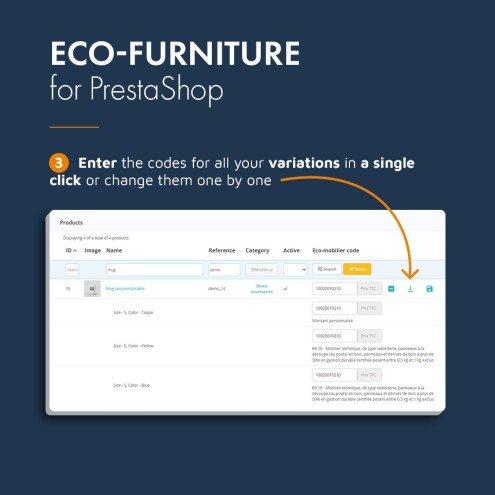 PrestaShop eco-furniture module, eco-furniture tax